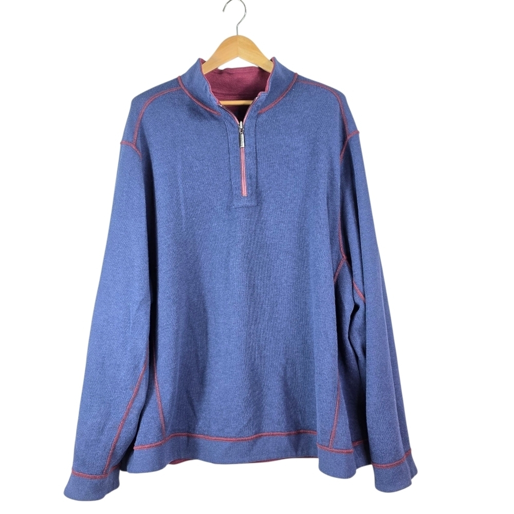 Tommy Bahama Reversible quarter zip pull over